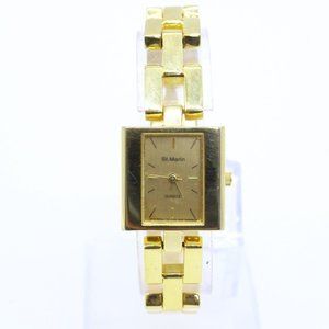 St. Marin Watch Women's Classic Luxury Gold Tone Bracelet Stainless Steel 90's